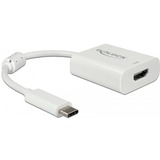 DeLOCK 63937 adaptador de cable de vídeo 0,1 m USB Tipo C HDMI Blanco blanco, 0,1 m, USB Tipo C, HDMI, Macho, Hembra, Derecho