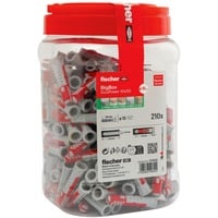 fischer DUOPOWER 10x50, 570550, Pasador gris claro/Rojo