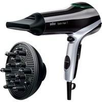 Braun Satin Hair 7 HD730, Secador de pelo negro/Plateado