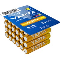 VARTA Longlife AAA Batería de un solo uso Alcalino Batería de un solo uso, AAA, Alcalino, 1,5 V, 24 pieza(s), Azul, Amarillo