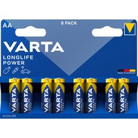 VARTA 04906121418 Batería de un solo uso AA Alcalino Batería de un solo uso, AA, Alcalino, 1,5 V, 8 pieza(s), Azul, Gris