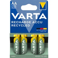 VARTA Recycled AA 2100mAh Batería recargable Níquel-metal hidruro (NiMH) Batería recargable, AA, Níquel-metal hidruro (NiMH), 1,2 V, 4 pieza(s), 2100 mAh