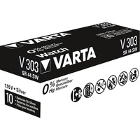 VARTA -V303 Pilas domésticas, Batería plateado, Batería de un solo uso, 4SR44, Óxido de plata, 1,55 V, 160 mAh, Hg (mercurio)