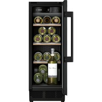 Bosch KUW20VHF0 enfriador de vino Nevera de vino Encimera Negro 21 botella(s), Refrigerador del vino negro, Nevera de vino, Encimera, 21 botella(s), 70 W, F, Negro