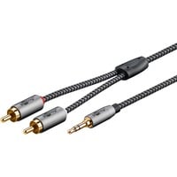 goobay 65289, Cable negro/Plateado