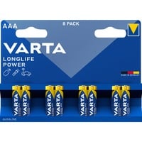 VARTA 1x8 High Energy AAA LR 03 Batería de un solo uso Alcalino Batería de un solo uso, AAA, Alcalino, 1,5 V, 8 pieza(s), Azul