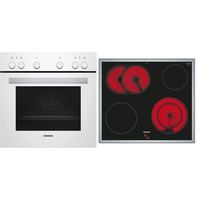 Siemens EQ110KA1WE sets de electrodoméstico de cocina Cerámico Horno eléctrico, Juego de cocina blanco, Cerámico, 4 zona(s), Vidrio y cerámica, Negro, 58,3 cm, 51,3 cm