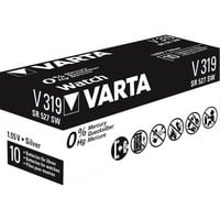 Varta -V319 Pilas domésticas, Batería plateado, Batería de un solo uso, Óxido de plata, 1,55 V, 1 pieza(s), Hg (mercurio), Plata