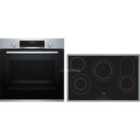 Bosch HBD632LS80 sets de electrodoméstico de cocina Cerámico Horno eléctrico, Juego para horno acero fino/Negro, Cerámico, 4 zona(s), Vidrio y cerámica, Negro, Tocar, 79,5 cm