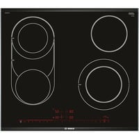 Bosch Serie 8 PKM675DP1D hobs Negro, Acero inoxidable Integrado Cerámico 4 zona(s), Calentador autárquico acero fino, Negro, Acero inoxidable, Integrado, Cerámico, Vidrio y cerámica, 4 zona(s), 4 zona(s)