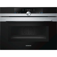 Siemens CM633GBS1 horno 45 L Acero inoxidable negro/Plateado, Medio, Horno eléctrico, 45 L, 45 L, 1000 W, Integrado