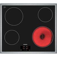 Siemens ET645HE17 hobs Negro Integrado Cerámico 4 zona(s), Calentador autárquico negro/Plateado, Negro, Integrado, Cerámico, Vidrio y cerámica, 4 zona(s), 4 zona(s)