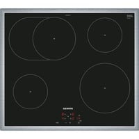 Siemens EW645CFB2E hobs Negro, Acero inoxidable Integrado Con placa de inducción 4 zona(s), Superficie de cocina negro/Acero fino, Negro, Acero inoxidable, Integrado, Con placa de inducción, Vidrio y cerámica, 4 zona(s), 4 zona(s)