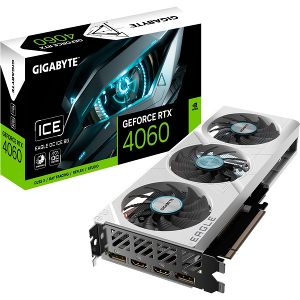 GIGABYTE GV-N4060EAGLEOC ICE-8GD Tarjeta gráfica blanco