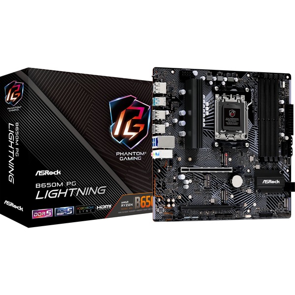 ASRock B650M PG LIGHTNING Placa base negro/Gris