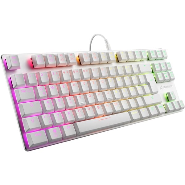 Sharkoon PureWriter TKL RGB Teclado para gaming blanco QWERTZ  idioma ALEMÁN