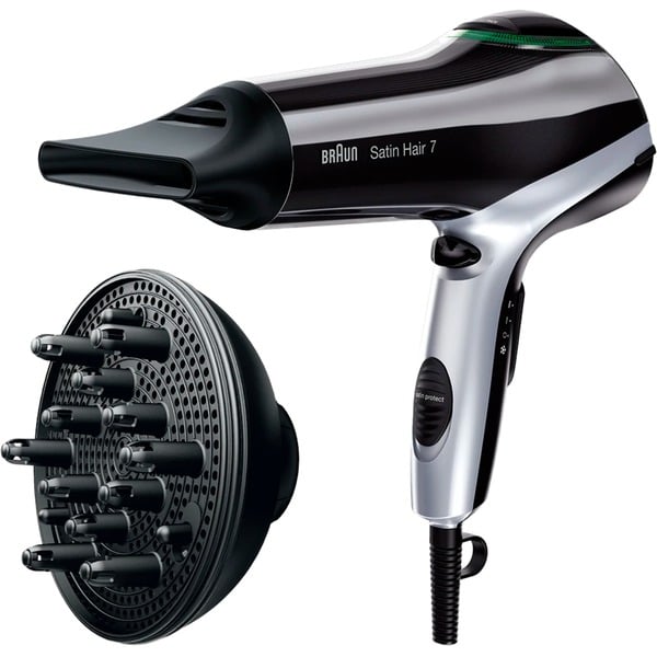 Braun Satin Hair 7 HD730 Secador de pelo negro/Plateado