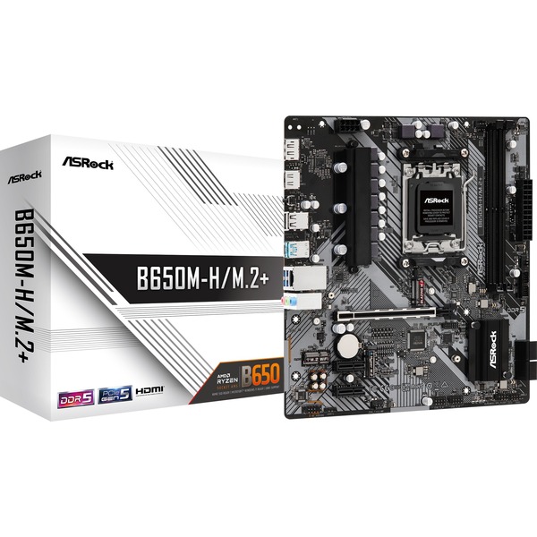 ASRock B650M-H/M.2+ Placa base gris/Negro