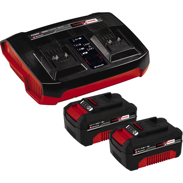 Einhell 2x 4,0Ah & Twincharger Kit Conjunto negro/Rojo