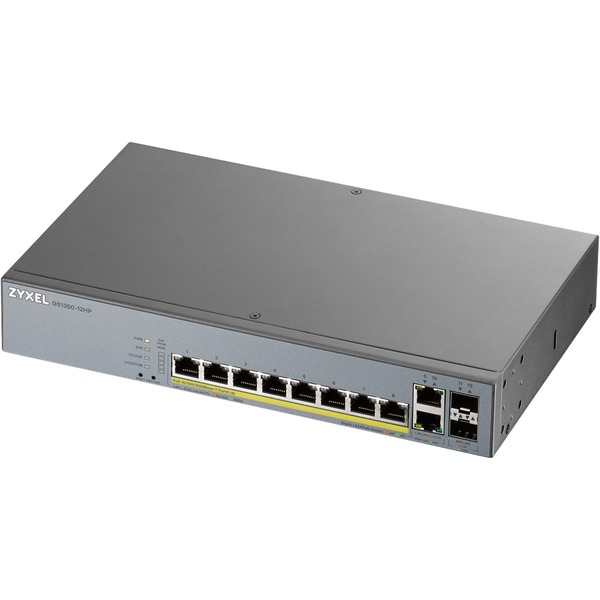 ZyXEL GS1350-12HP-EU0101F switch Gestionado L2 Gigabit Ethernet (10/100/1000) Energía sobre Ethernet (PoE) Gris Interruptor/Conmutador Gestionado L2 Gigabit Ethernet (10/100/1000) Energía sobre Ethernet (PoE) Montaje en rack