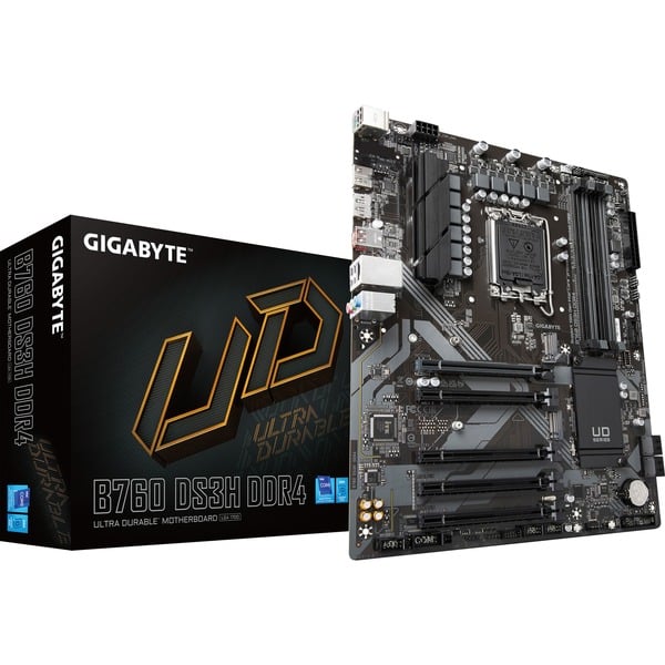 GIGABYTE B760 DS3H DDR4 Placa base negro/Gris