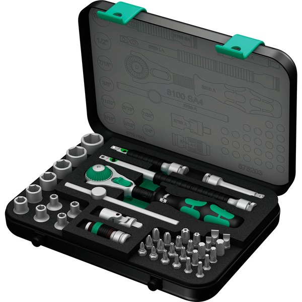 Wera 8100 SA 4 Zyklop Speed Kit de herramientas negro/Verde