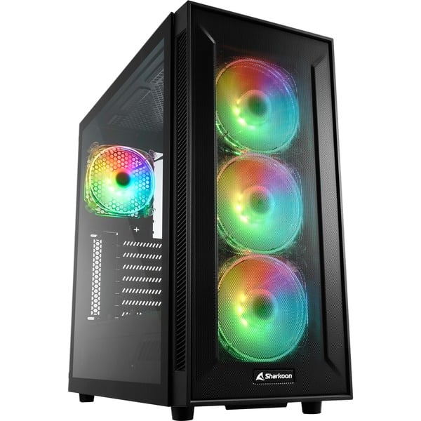 Sharkoon TG6M RGB Torre Negro Cajas de torre negro Torre PC Negro ATX micro ATX Mini-ITX Juego Multi