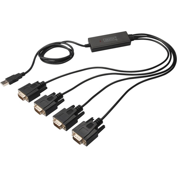 Digitus Cable ® USB 2.0 a 4 RS232 negro Negro 1,5 m USB tipo A DB-9 Macho Macho