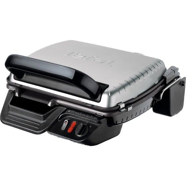 Tefal Ultra Compact 600 Classic GC3050 Barbacoa de contacto plateado/Negro Negro Metálico Titanio Acero inoxidable Rectangular Plancha 600 cm² Tapa con bisagra Tapa de bloqueo