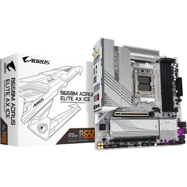 GIGABYTE B650M A ELITE AX ICE Placa base plateado