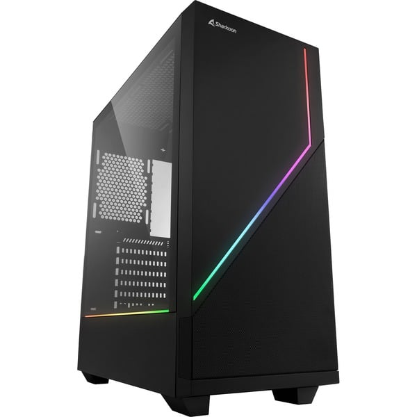 Sharkoon RGB FLOW Midi Tower Negro Cajas de torre negro Midi Tower PC Negro ATX micro ATX Mini-ITX Multi 16,5 cm