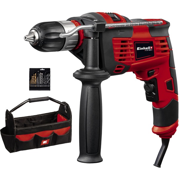 Einhell TC-ID 1000 E Kit Taladradora de impacto rojo/Negro