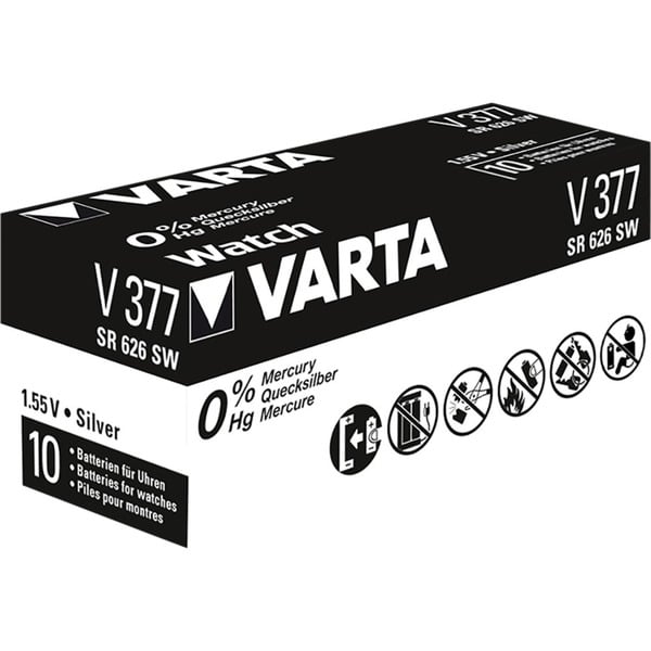 Varta SR626 SW/SR66 SW/V377 1BL Batería de un solo uso Óxido de plata