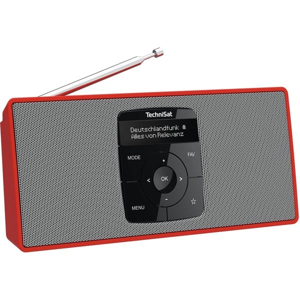 TechniSat 0003/3911 Radio rojo/Plateado