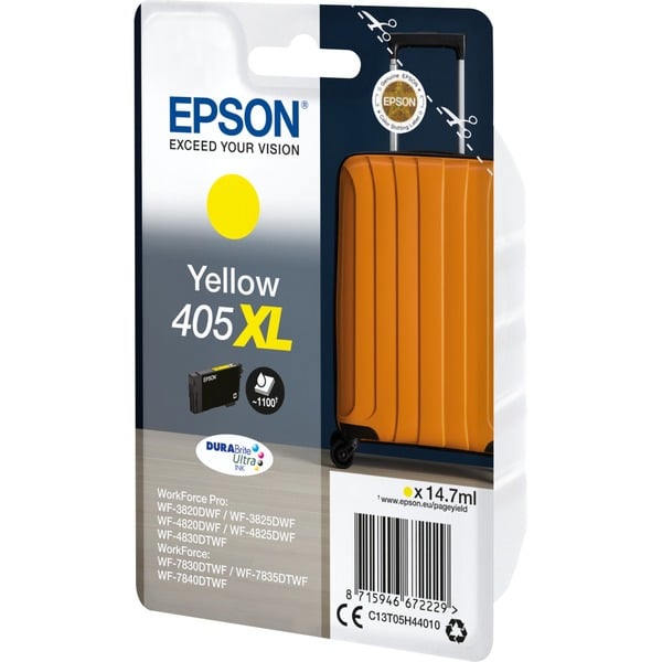 Epson Singlepack Yellow 405XL DURABrite Ultra Ink Tinta Alto rendimiento (XL) Tinta a base de pigmentos 14,7 ml 1 pieza(s) Pack individual