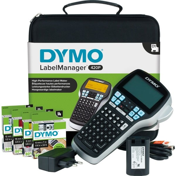 Dymo LabelManager ™ 420P ABC Kitcase Rotulador negro/Plateado Negro Gris