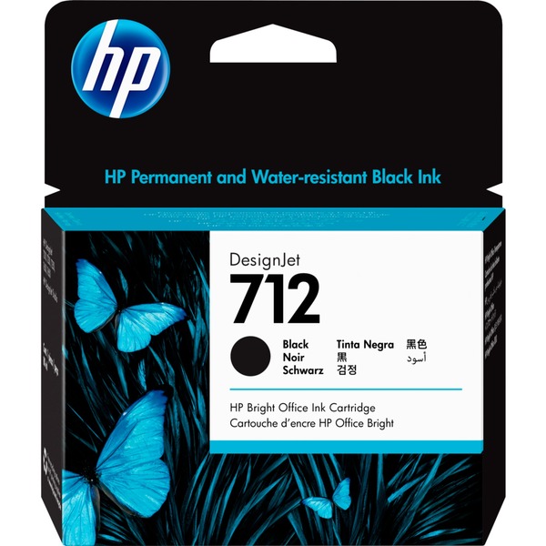 HP Cartucho de Tinta DesignJet 712 negro de 80 ml Alto rendimiento (XL) Tinta a base de pigmentos 80 ml 1 pieza(s) Pack individual