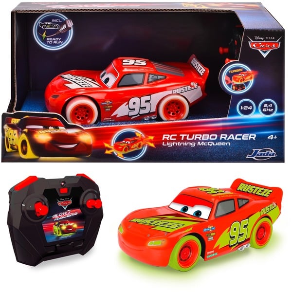 Jada Toys Pixar Cars 1:24 Rayo McQueen RC Control Remoto Auto 2.4 GHz Rojo  Juguetes para Niños