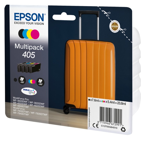 Epson Multipack 4-colours 405 DURABrite Ultra Ink Tinta Rendimiento estándar Tinta a base de pigmentos Tinta a base de pigmentos 7,6 ml 5,4 ml 1 pieza(s)