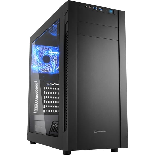 Sharkoon S25-W Midi Tower Negro Cajas de torre negro Midi Tower PC Negro ATX micro ATX Mini-ITX Acrílico Metal 16,7 cm