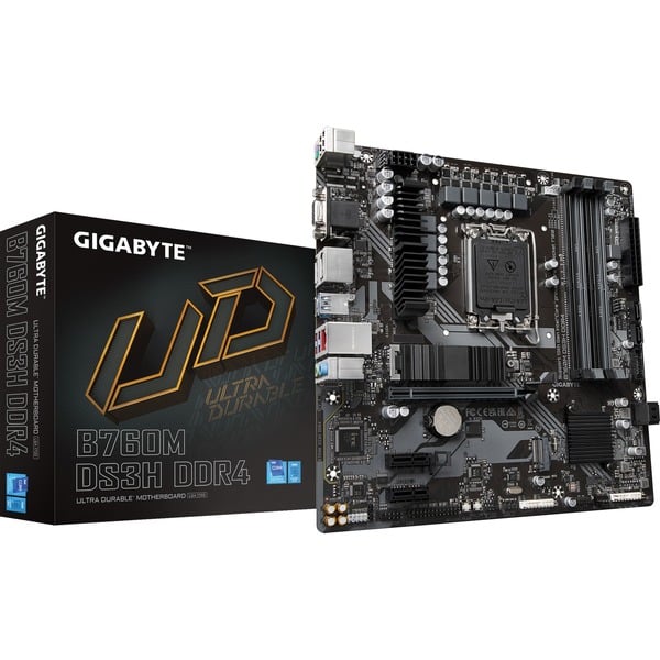 GIGABYTE B760M DS3H DDR4 Placa base negro/Gris