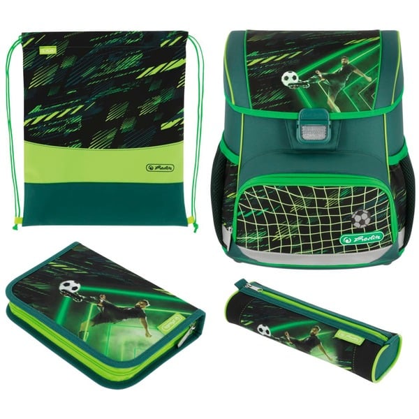 Herlitz 50046249 Cartera de escuela verde oscuro/Verde claro