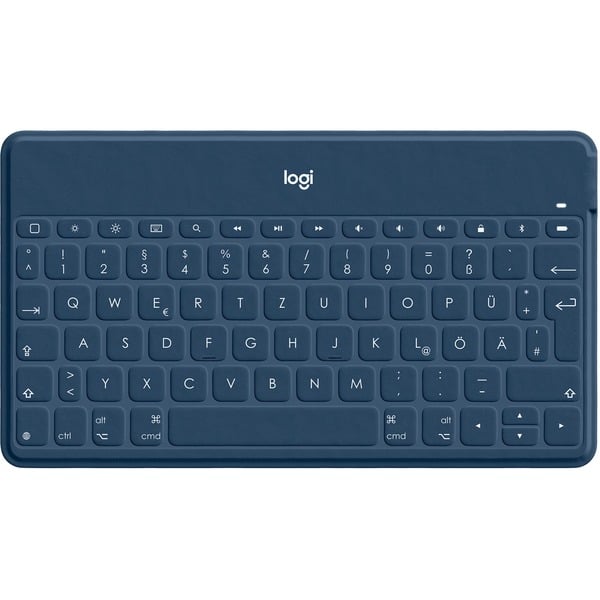 Logitech Keys-To-Go Azul Bluetooth Alemán Teclado azul Alemán 1,7 cm 1,2 mm Apple iPad iPhone Apple TV Azul