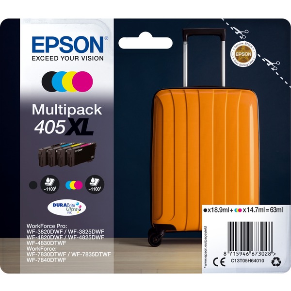 Epson Multipack 4-colours 405XL DURABrite Ultra Ink Tinta Alto rendimiento (XL) Tinta a base de pigmentos Tinta a base de pigmentos 18,9 ml 14,7 ml 1 pieza(s)