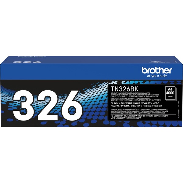 Brother TN-326BK cartucho de tóner 1 pieza(s) Original Negro 4000 páginas Negro 1 pieza(s)