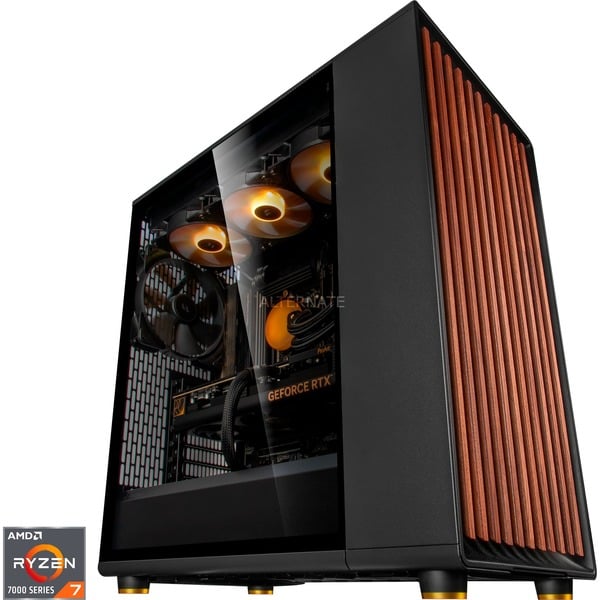 ALTERNATE AGP-DESIGN-AMD-002 Gaming-PC negro/Madera