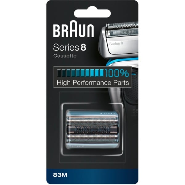 Braun Series 8 Cassette 83M Cabezal para afeitado Cabezal de afeitado plateado Cabezal para afeitado 1 cabezal(es) Plata 18 mes(es) Braun Series 8