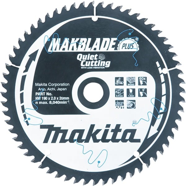 Makita MakBlade Plus 260mm 1pieza(s) hoja de sierra circular Para madera 26 cm 3 cm 1,8 mm 2,3 mm 1 pieza(s)