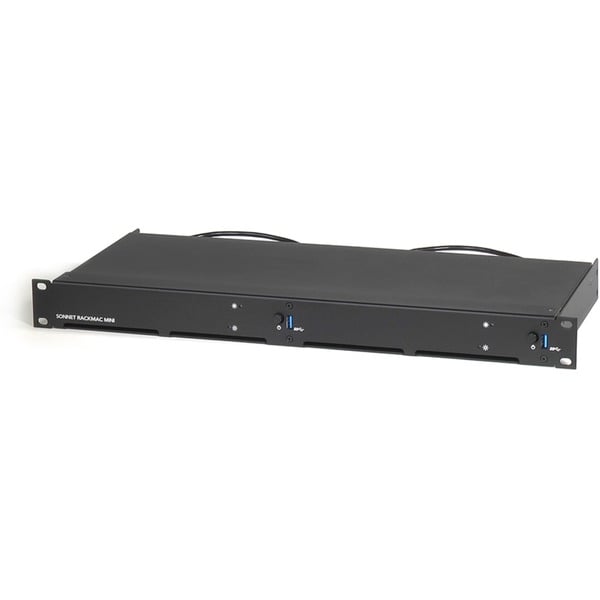 Sonnet RackMac mini Kit de montaje Caja de rack negro Kit de montaje Negro 1U 483 mm 216 mm 44 mm