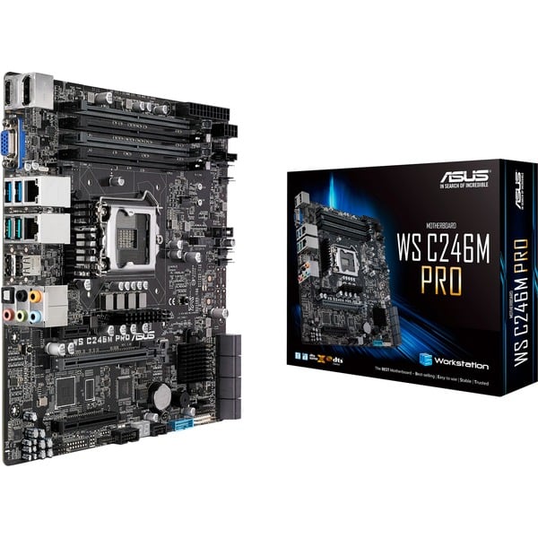 ASUS WS C246M PRO Intel C246 LGA 1151 (Zócalo H4) micro ATX Placa base Intel LGA 1151 (Zócalo H4) Intel® Celeron® Intel® Core™ i3 Intel® Core™ i5 Intel® Core™ i7 Intel® Pentium® Intel® Xeon® DDR4-SDRAM 64 GB DIMM